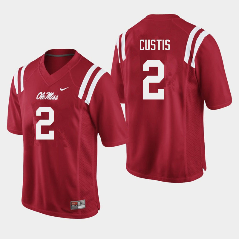 Ole Miss Rebels #2 Montrell Custis College Football Jerseys Sale-Red